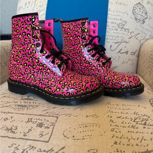 Dr. Martens Pink  Leopard Print Boots